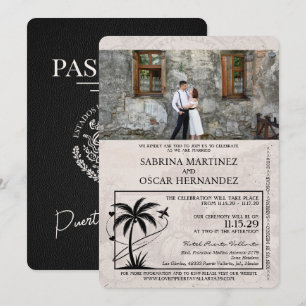 Invitation Mariage du passeport de Black Puerta Vallarta