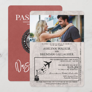 Invitation Mariage du passeport de Nashville en Bourgogne