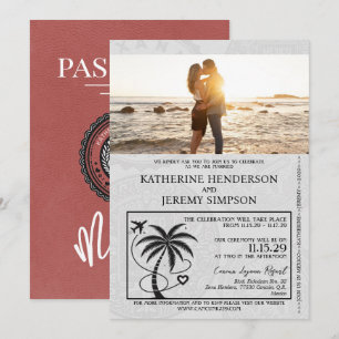 Invitation Mariage du passeport mexicain de la Bourgogne légè