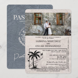 Invitation Mariage du passeport Silver Puerta Vallarta