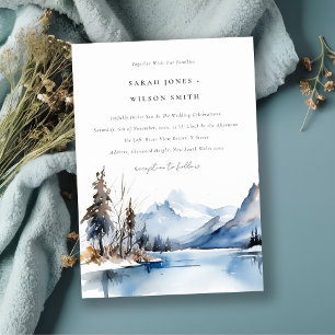 Invitation Mariage du paysage de neige hivernale du lac Mount