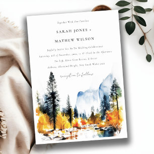 Invitation Mariage du paysage hivernal de la rivière Mountain