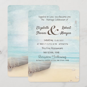 Invitation Mariage du phare de Beach Boat