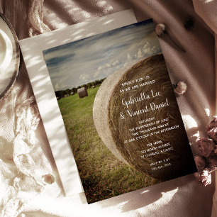 Invitation Mariage du ranch Hay Bales
