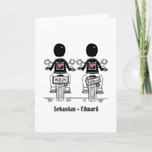 Invitation Mariage du soir de motocyclette à deux pièces sur 