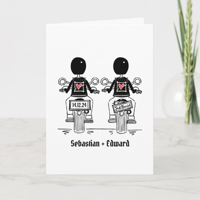 Invitation Mariage du soir de motocyclette à deux pièces sur  (Devant)