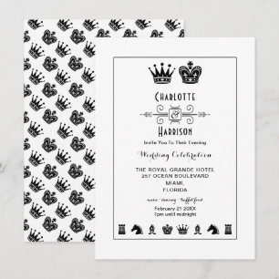 Invitation Mariage Du Soir Du Roi Et De La Reine D'Échecs