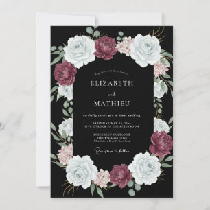 Invitation Mariage du soir opulent noir