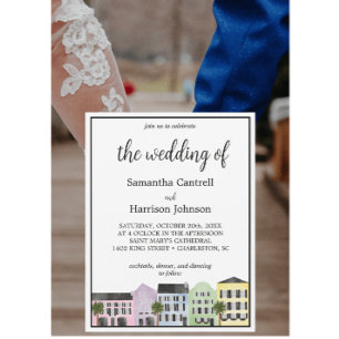 Invitation Mariage du Sud à l'aquarelle Charleston Rangée arc