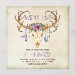 Invitation Mariage du sud-ouest de Deer Antler