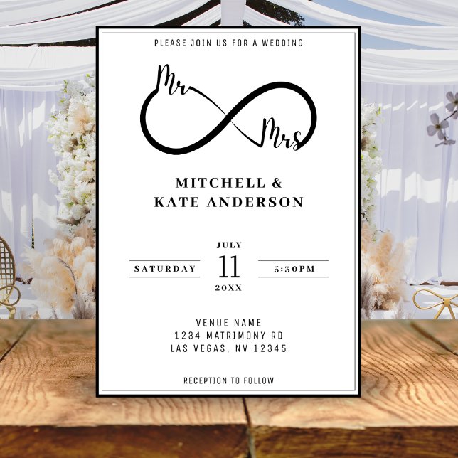Invitation Mariage du symbole M & Mme Infinity (Mr & Mrs Infinity Symbol Wedding Invitation
)