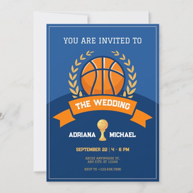 Invitation Mariage du trophée Blue Basketball (Devant)