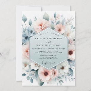 Invitation Mariage Dusty Blue Gossamer Bloom
