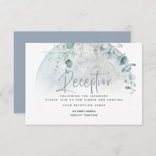 Invitation Mariage Dusty Blue Over the Moon in Love