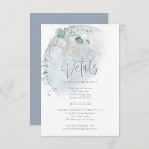 Invitation Mariage Dusty Blue Over the Moon in Love