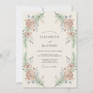 Invitation Mariage Dusty Lilac Mauve Pivoine