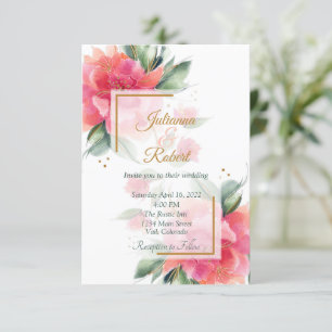 Invitation Mariage économique dans un charmant jardin de rose