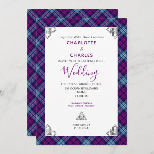 Invitation Mariage écossais Tartan Plaid Symboles celtiques