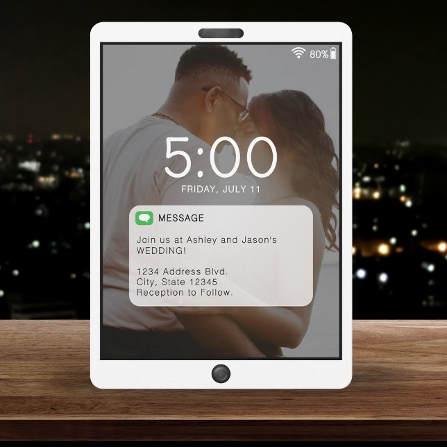 Invitation Mariage écran de verrouillage de téléphone portabl (Cell Phone Lock Screen Wedding Invitation
)