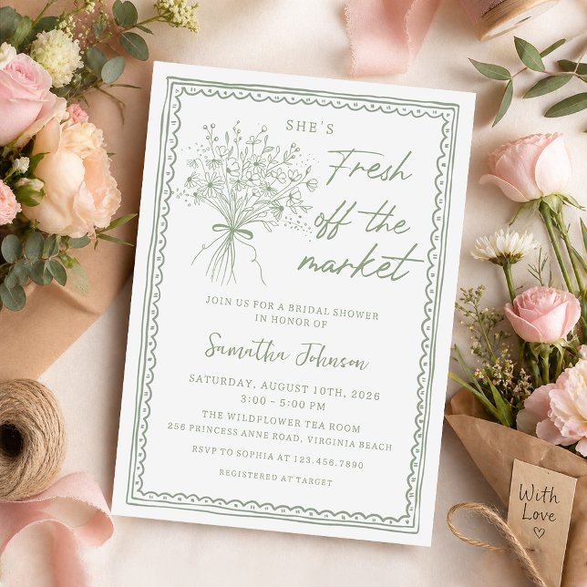 Invitation Mariage écrit à la main Frais du marché (Créateur téléchargé)
