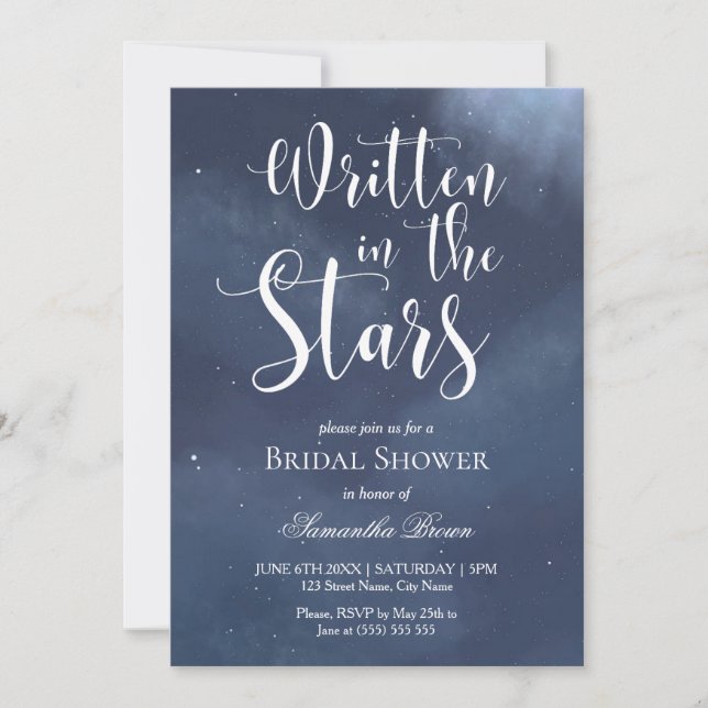 Invitation Mariage écrit dans les étoiles  (Devant)