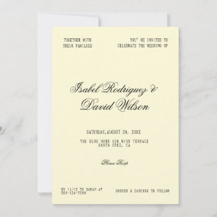 Invitation Mariage Écriture Moderne