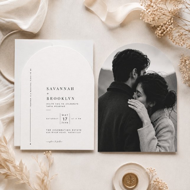 Invitation Mariage Editorial Arch Moderne (Créateur téléchargé)