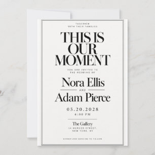 Invitation Mariage éditorial minimal noir et blanc