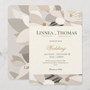 Invitation Mariage éditorial moderne abstrait beige neutre