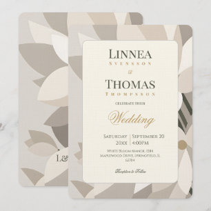 Invitation Mariage éditorial moderne abstrait beige neutre