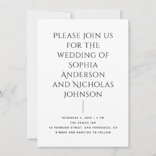 Invitation Mariage éditorial moderne Typographie minimalist