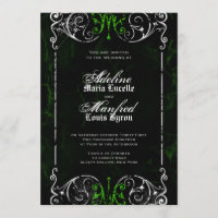 Mariage Éffrayant et vert gothique victorien Invit