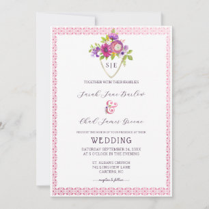 Invitation Mariage Eggplant Mulberry Crest