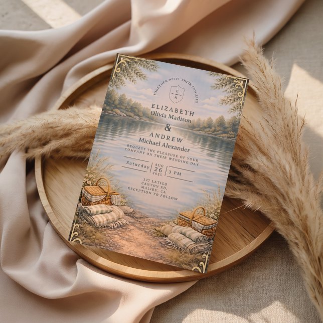 Invitation Mariage Élégance au Lac Forestier (Créateur téléchargé)