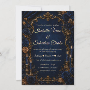 Invitation Mariage Élégance Automnale de Minuit Enchantée
