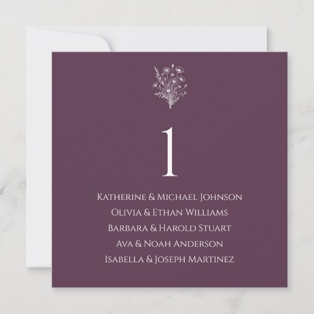 Invitation Mariage - Élégance du Fleur sauvage (Devant)