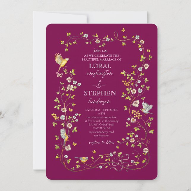 Invitation Mariage Élégance Evergreen (Devant)