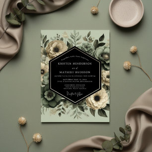 Invitation Mariage Élégance Florale Sage Moody