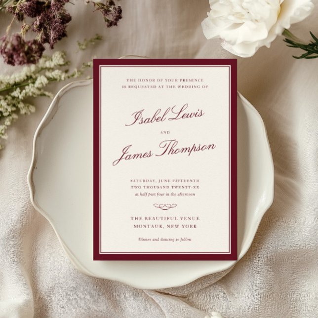 Invitation Mariage Élégance Intemporelle (Créateur téléchargé)