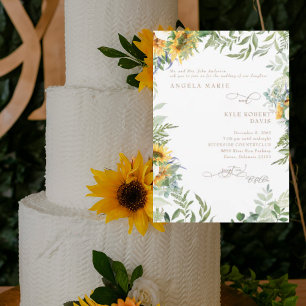 Invitation Mariage Élégance Tournesol Eucalyptus