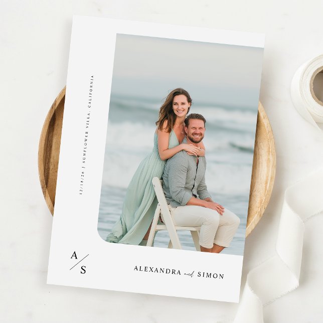 Invitation Mariage élégant à budget avec code QR et photo (Créateur téléchargé)