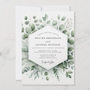 Invitation Mariage Élégant à la Végétalité Sage