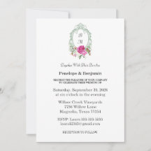 Mariage Élégant à Monogramme de Pivoine Rose Flora