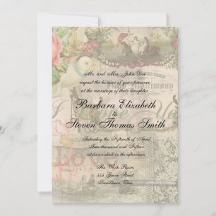 Invitation Mariage élégant Antique Mariage Vintage
