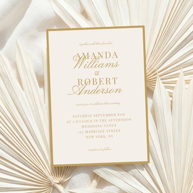 Invitation Mariage Élégant Argent et Or à l'Ancienne (Créateur téléchargé)