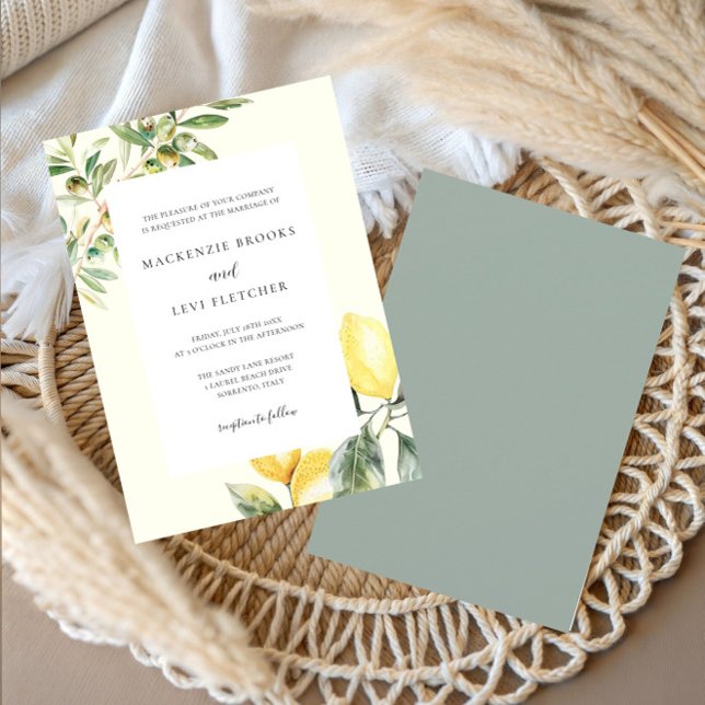 Invitation Mariage Élégant au Jardin de Citron (Créateur téléchargé)