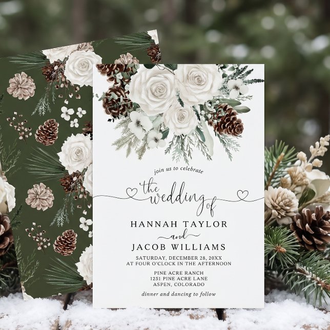 Invitation Mariage Élégant au Pin de l'Hiver  (Créateur téléchargé)