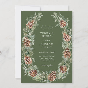 Invitation Mariage Élégant au Pin Vert