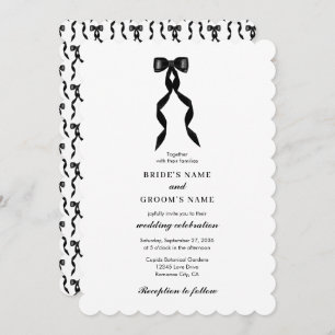 Invitation Mariage élégant au ruban noir