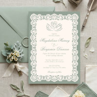 Mariage élégant au vert sauge et dentelle ivoire v